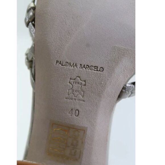 Paloma Barcelo Vania Metallic Gold Leather Knotted Cage Heeled Sandals IT40 - Picture 12 of 12